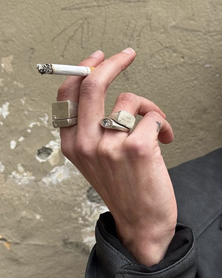 Black Croc Leather Ring